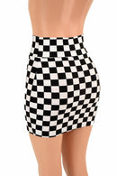 Black & White Check Bodycon Skirt - Coquetry Clothing