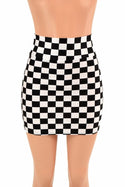 Black & White Check Bodycon Skirt - 2