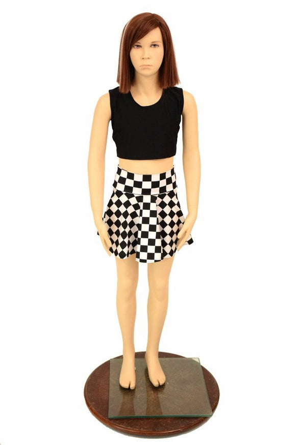 Black & White Check Kids Skirt or Skort - Coquetry Clothing