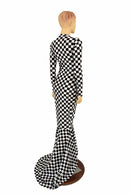 Black & White Checkered Gown - Coquetry Clothing