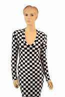 Black & White Checkered Gown - Coquetry Clothing