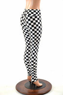 Black & White Checkered Leggings - Coquetry Clothing
