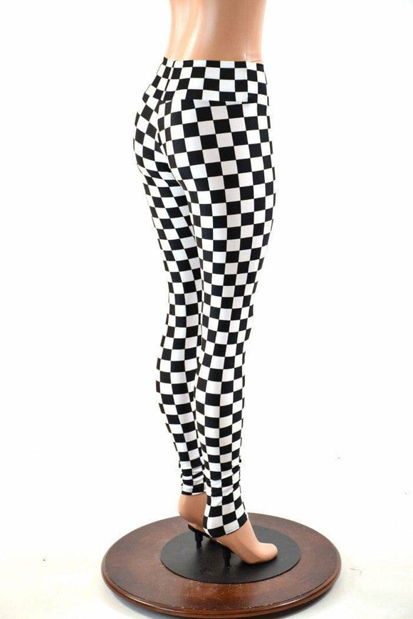 Black & White Checkered Leggings - Coquetry Clothing