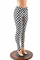 Black & White Checkered Leggings - Coquetry Clothing