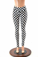 Black & White Checkered Leggings - Coquetry Clothing