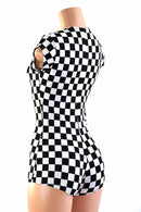 Black & White Checkered Romper - Coquetry Clothing