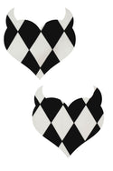 Black & White Devil Heart Pasties - 1