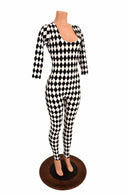 Black & White Diamond Catsuit - Coquetry Clothing
