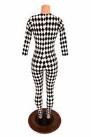 Black & White Diamond Catsuit - Coquetry Clothing