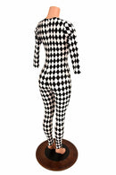 Black & White Diamond Catsuit - Coquetry Clothing