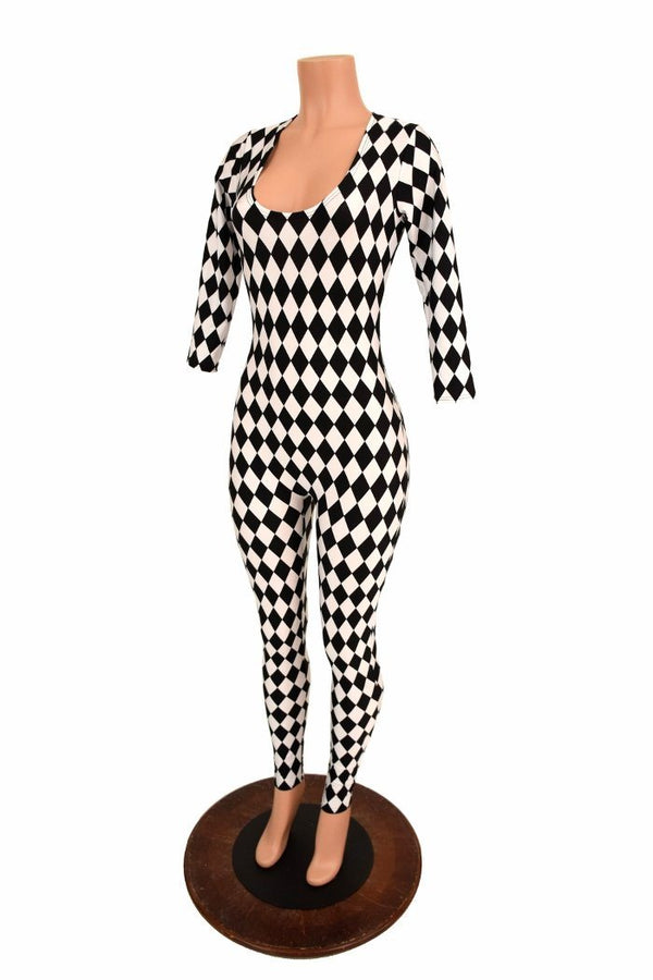 Black & White Diamond Catsuit - 5