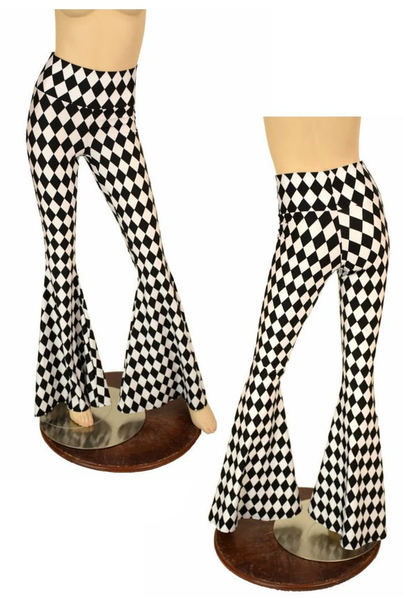 Black & White High Waist Solar Flares - Coquetry Clothing
