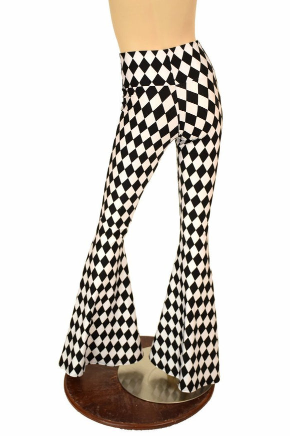 Black & White High Waist Solar Flares - Coquetry Clothing
