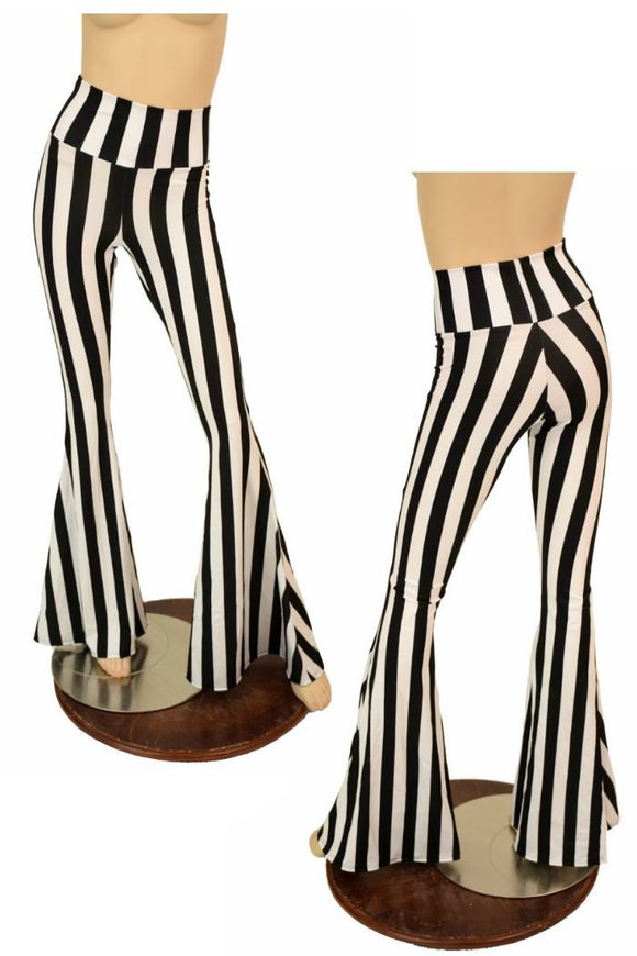 Black & White High Waist Solar Flares - Coquetry Clothing