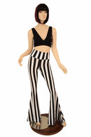 Black & White High Waist Solar Flares - Coquetry Clothing