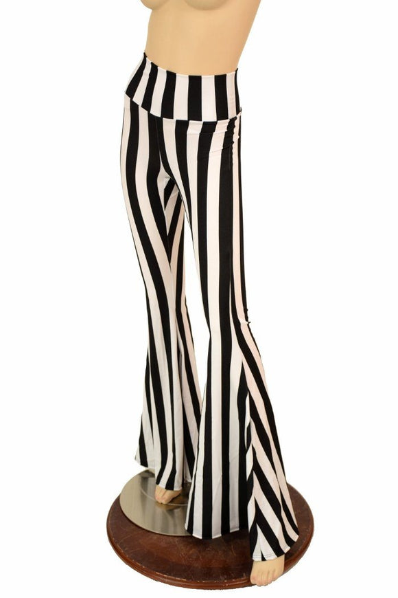 Black & White High Waist Solar Flares - Coquetry Clothing