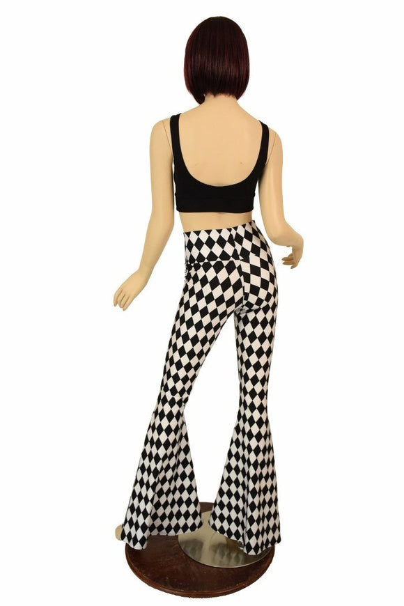 Black & White High Waist Solar Flares - Coquetry Clothing