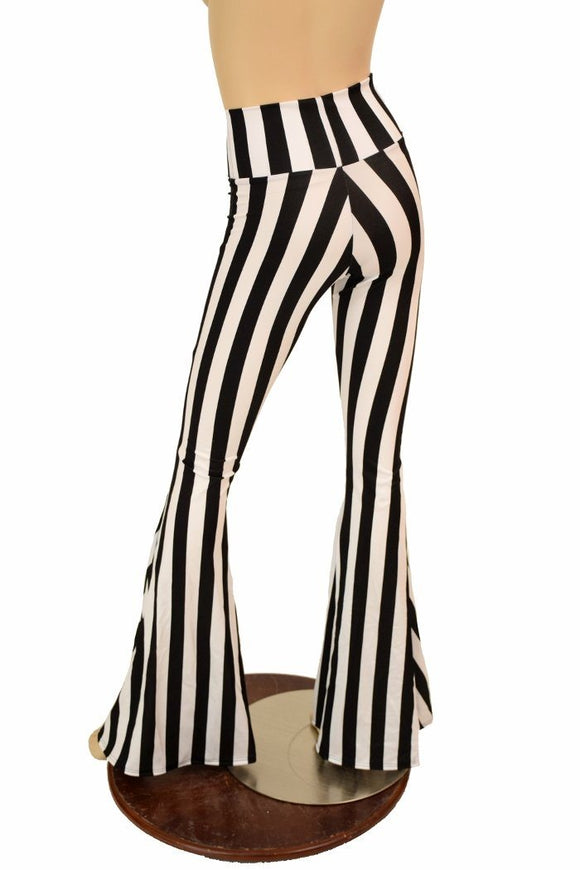 Black & White High Waist Solar Flares - Coquetry Clothing