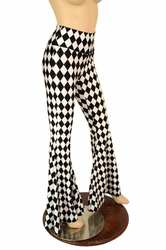 Black & White High Waist Solar Flares - Coquetry Clothing