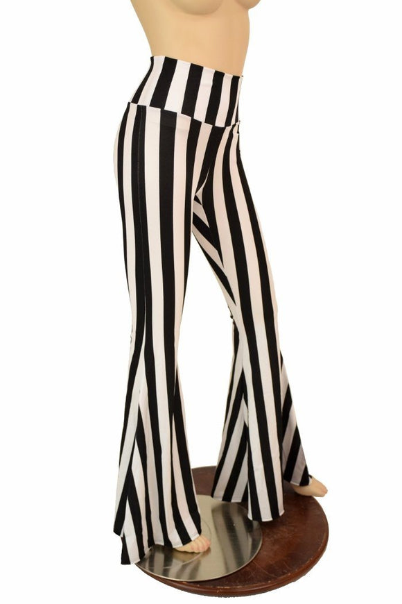 Black & White High Waist Solar Flares - Coquetry Clothing