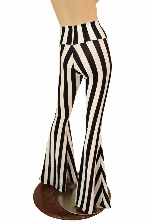 Black & White High Waist Solar Flares - Coquetry Clothing
