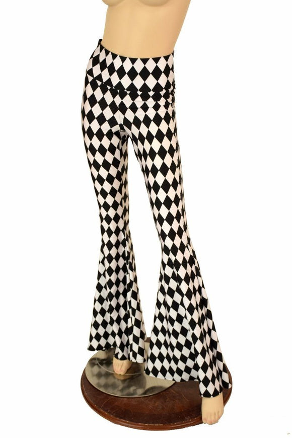 Black & White High Waist Solar Flares - Coquetry Clothing