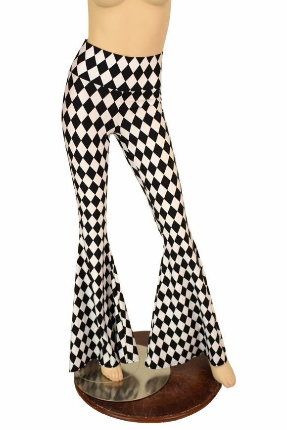 Black & White High Waist Solar Flares - Coquetry Clothing