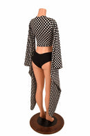 Black & White Kimono Crop Top - Coquetry Clothing