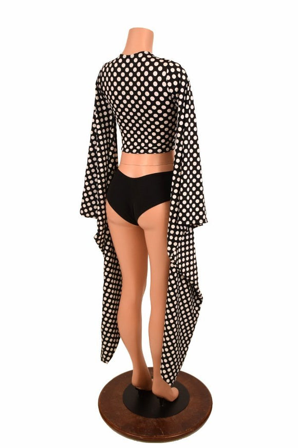 Black & White Kimono Crop Top - Coquetry Clothing