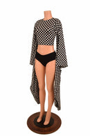Black & White Kimono Crop Top - Coquetry Clothing