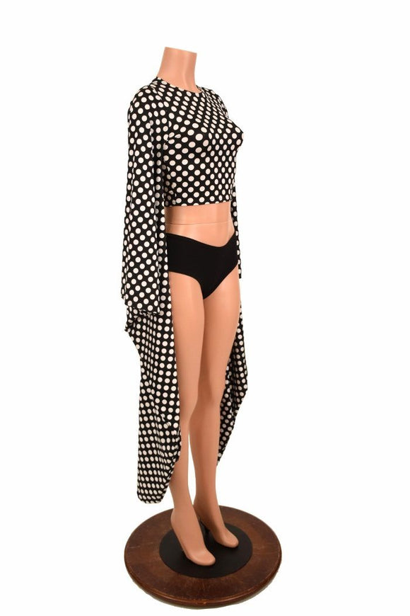 Black & White Kimono Crop Top - Coquetry Clothing