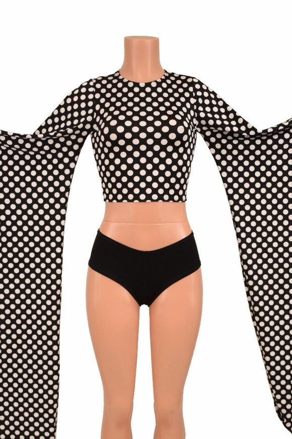 Black & White Kimono Crop Top - Coquetry Clothing