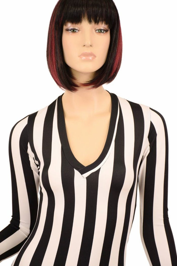 Black & White Long Sleeve Romper - Coquetry Clothing