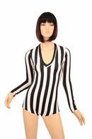 Black & White Long Sleeve Romper - Coquetry Clothing