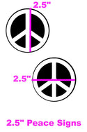 Black & White Peace Sign Pasties - 3
