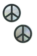 Black & White Peace Sign Pasties - 1