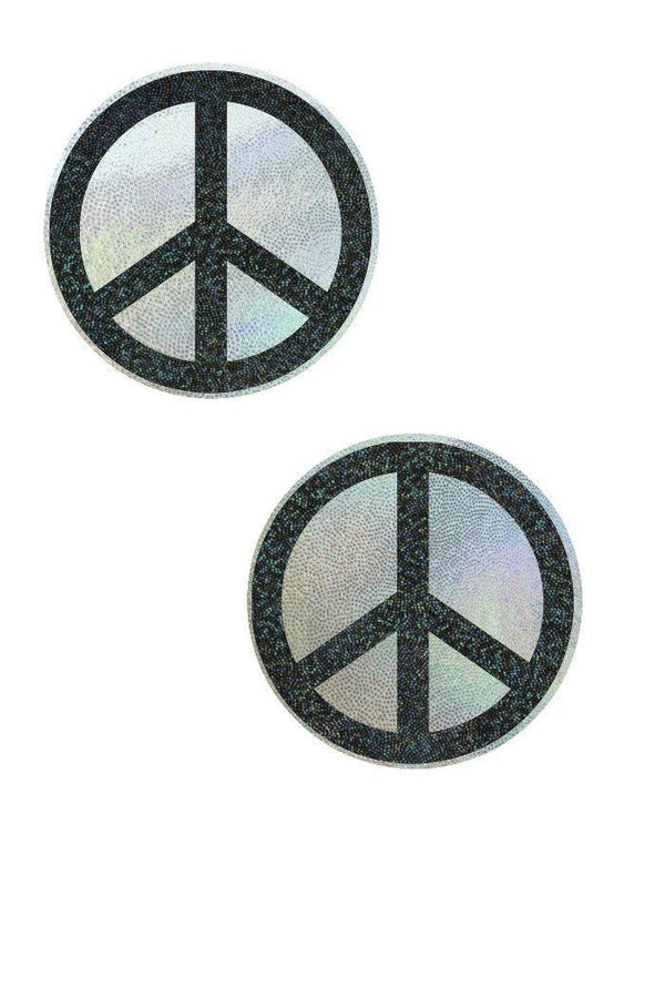 Black & White Peace Sign Pasties - 1