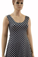 Black & White Polka Dot A Line Tank Dress - Coquetry Clothing
