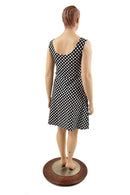 Black & White Polka Dot A Line Tank Dress - Coquetry Clothing