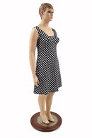 Black & White Polka Dot A Line Tank Dress - Coquetry Clothing