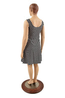 Black & White Polka Dot A Line Tank Dress - Coquetry Clothing