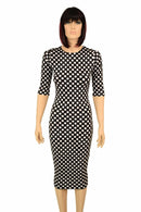 Black & White Polka Dot Wiggle Dress - Coquetry Clothing