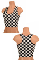 Black & White Racerback Crop Top - Coquetry Clothing