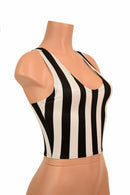 Black & White Racerback Crop Top - Coquetry Clothing