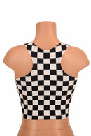 Black & White Racerback Crop Top - Coquetry Clothing