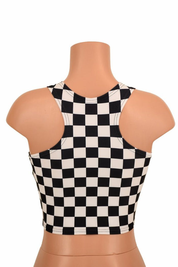 Black & White Racerback Crop Top - Coquetry Clothing