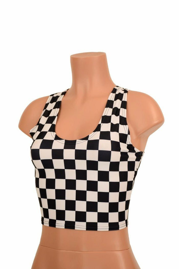Black & White Racerback Crop Top - Coquetry Clothing