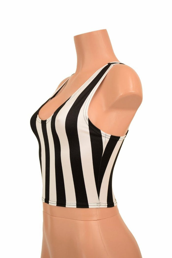 Black & White Racerback Crop Top - 5