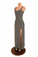 Black & White Slit Gown - Coquetry Clothing