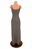 Black & White Slit Gown - Coquetry Clothing